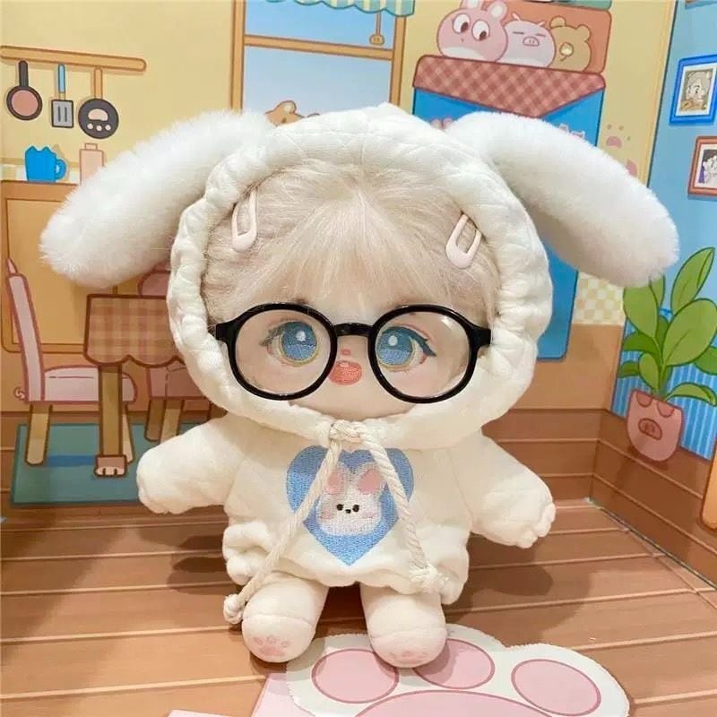 こここ様 オーダーページ ぬい服 ふわふわ 10.15.20cmぬい服】フード付きのうさ耳パーカー♡ | ぬい服コココ