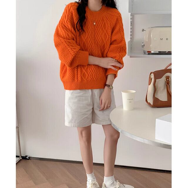 ニット レディース トップス セーター ラウンドネック ゆったり