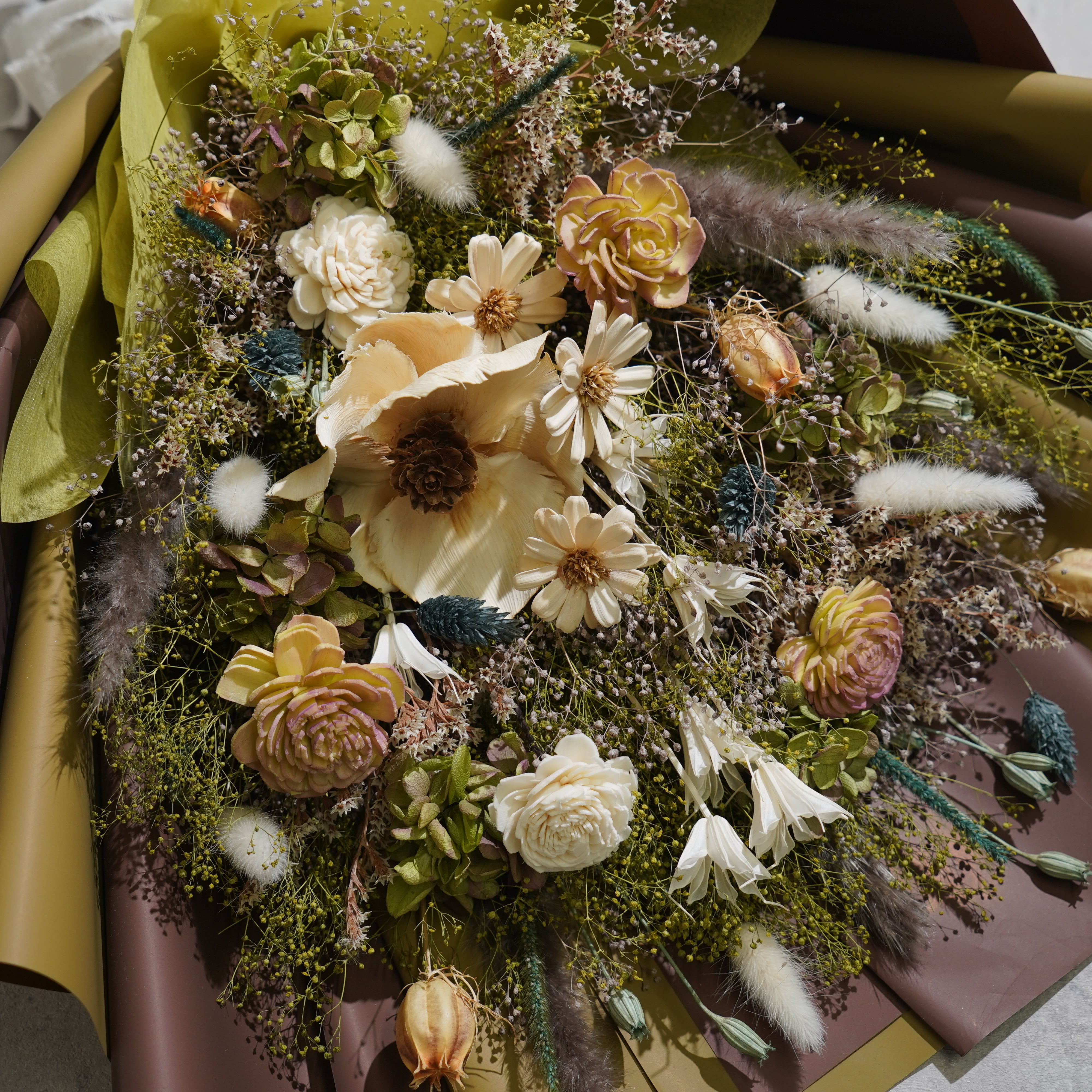 ドライフラワーの花束 LLサイズ グリーン LL-32≪限定1点≫ | Calon