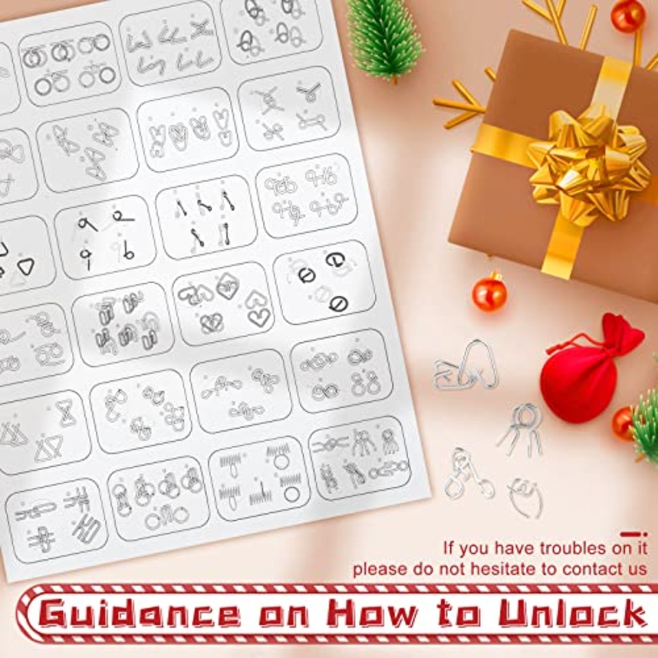 LEMESO アドベントカレンダー 2025 知恵の輪 クリスマスプレゼント 子供 クリスマス おもちゃ ちえのわ メタル パズル 脳トレ ゲーム 暇つぶし 謎解き カウントダウン カレンダー Advent Calendar