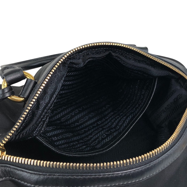 PRADA プラダ ボストンバッグ ブラック ロゴ ナイロン 2way vintage ヴィンテージ オールド 76zjdy