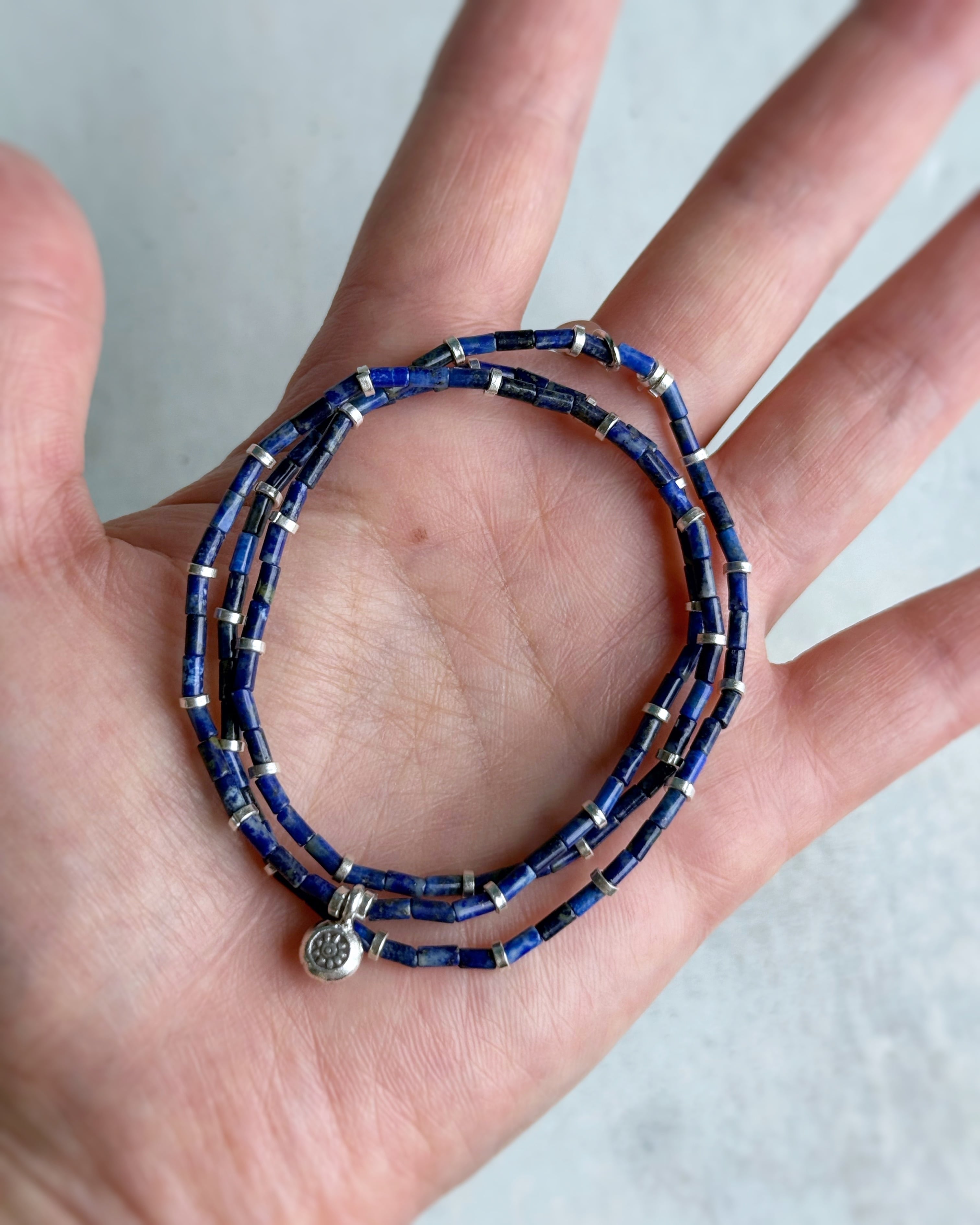 【再販】2way bracelet(ラピスラズリ×カレンシルバー)