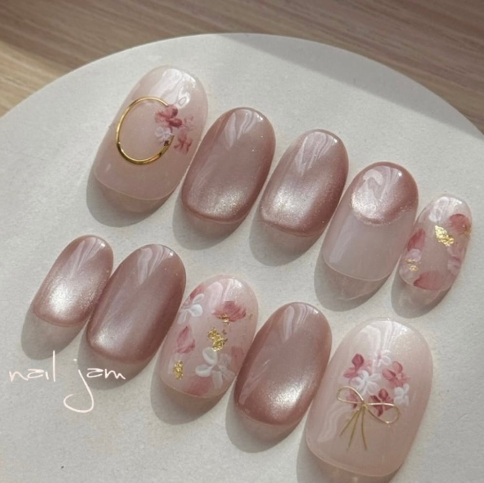 Blue purple flower 【しっとり。雫ネイルNo.032】 | nail jam