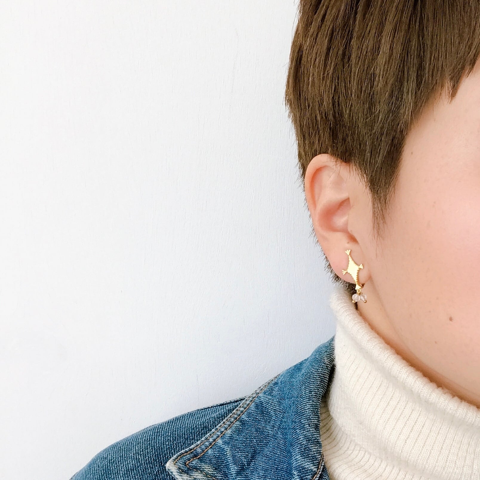 *流れ星のしずく耳飾り*
