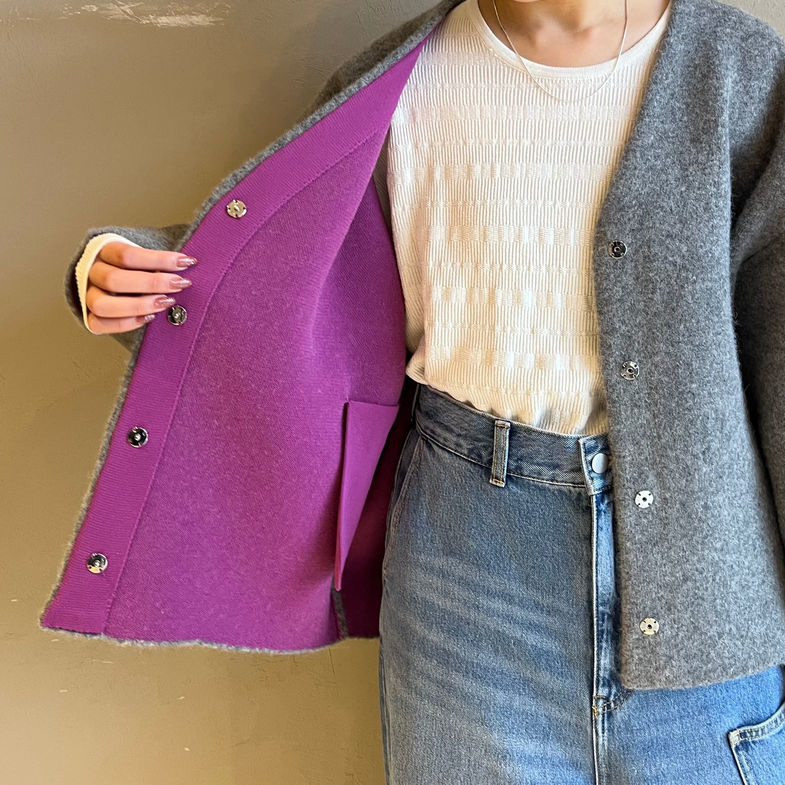 CYNICAL 】ダブルフェイスラクーンニットコーディガン | valance 福井