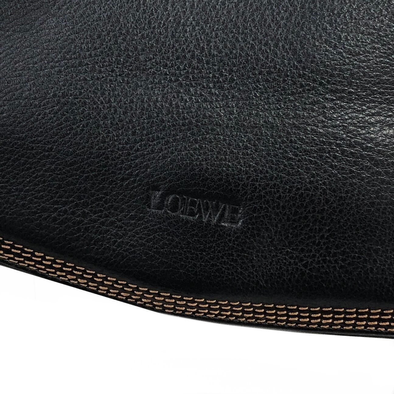 LOEWE ロエベ ロゴ コンビレザー オーストリッチ ステッチ ショルダー