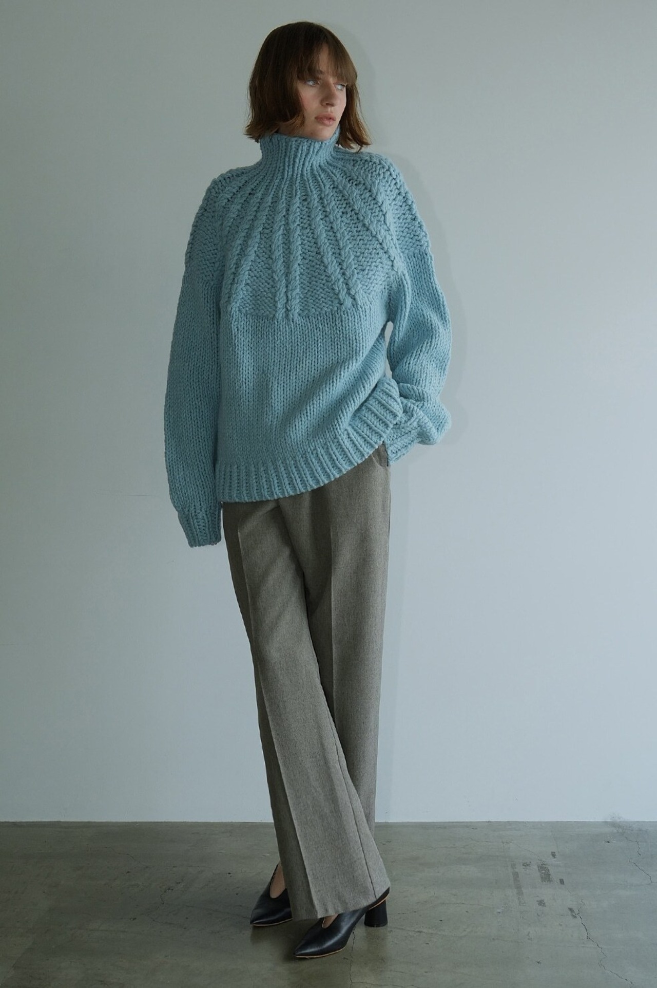 CLANE クラネ　CHUNKY CABLE HAND KNIT TOPS