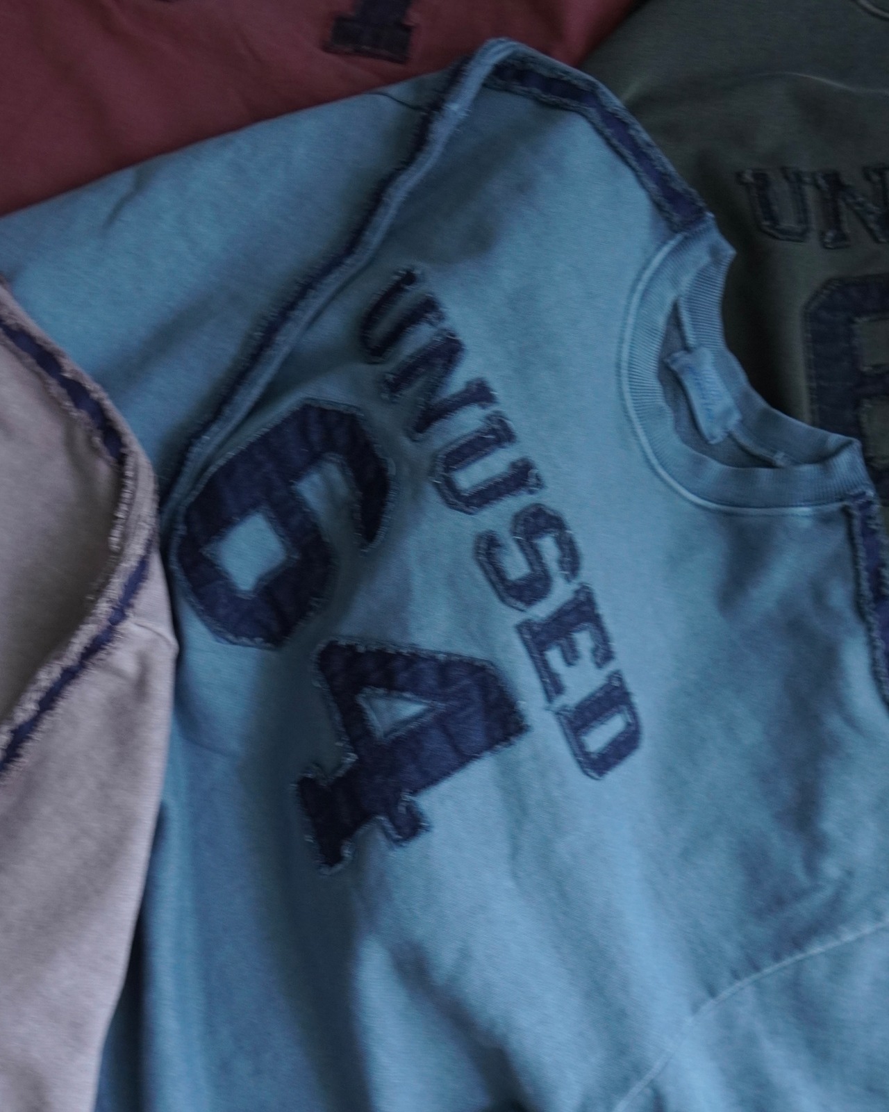 【unused.lab】Sideline denim patch スウェット/Blue
