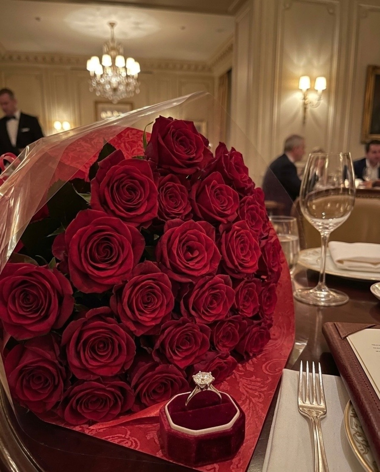 プロポーズ・告白の花束  最高級レベルの赤い薔薇の花束　50本