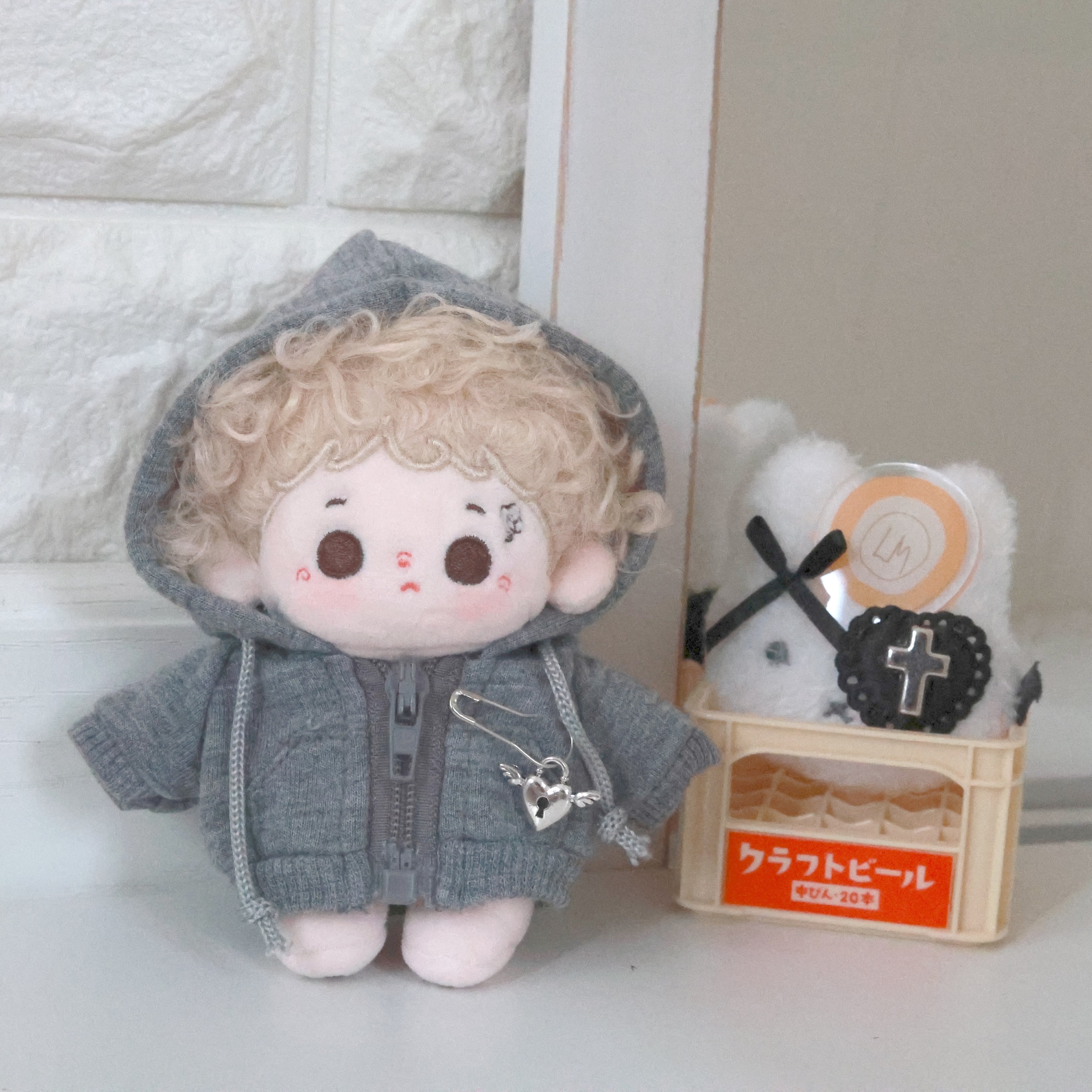 10cm 着せ替え ぬいぐるみ服 ちびぬい ハート パーカー 推し活 推し