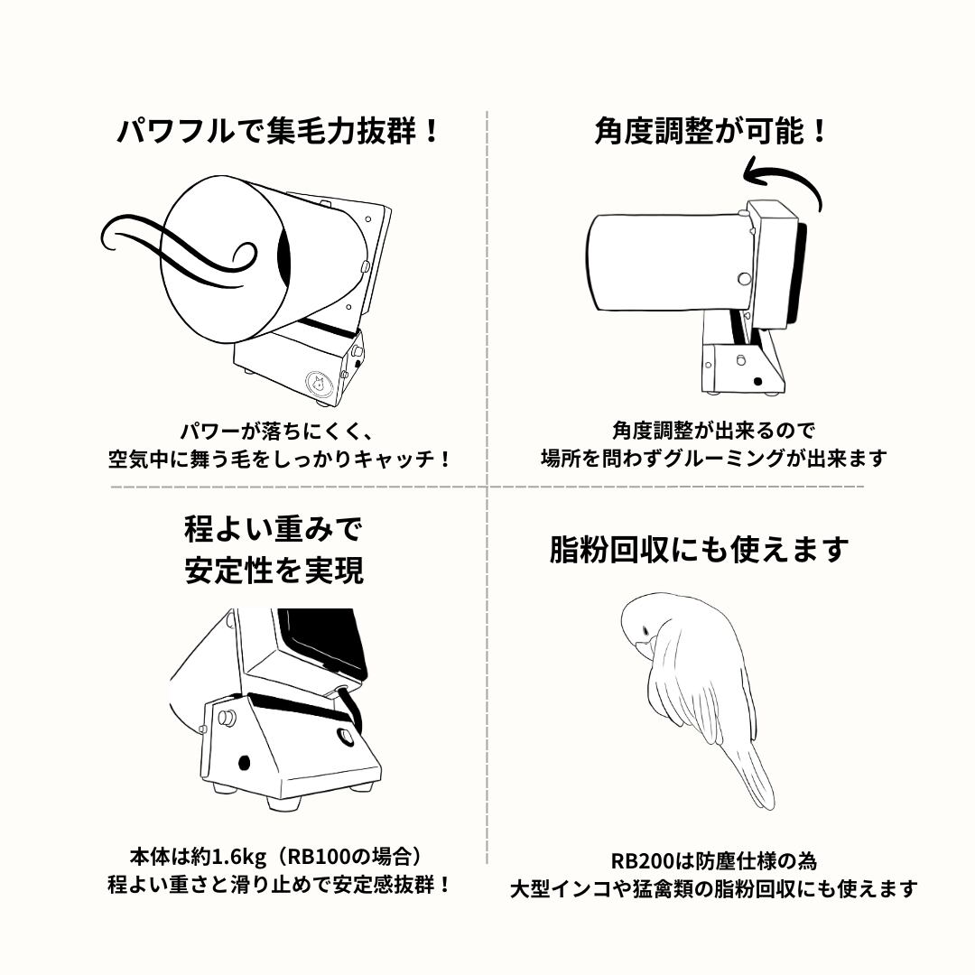 プロ仕様】集毛機のうさケーン ブルーアイ（RB200） | 集毛機のうさケーン