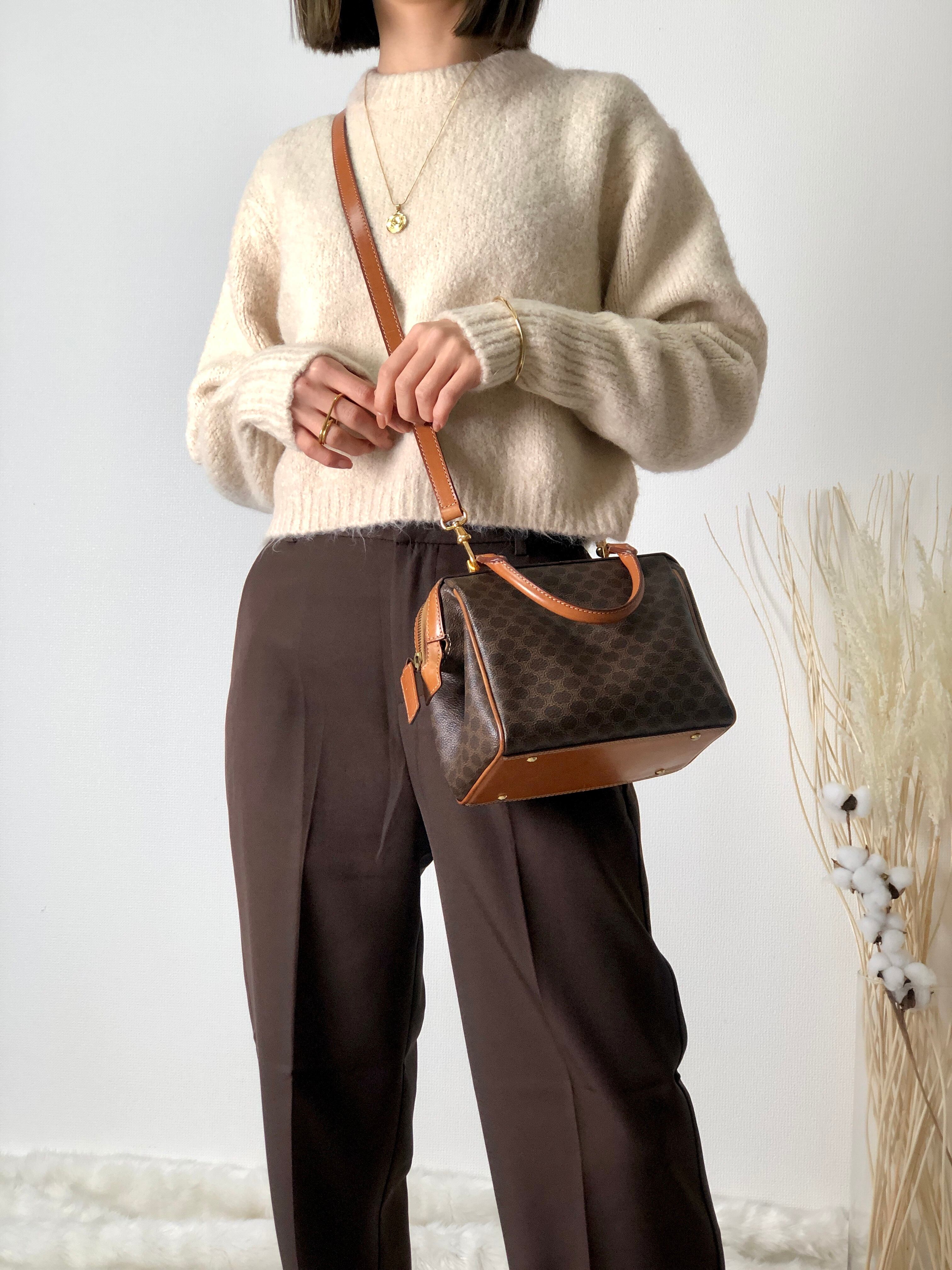 日本直送 名牌中古包 】CELINE セリーヌ マカダム レザー ミニボストン 