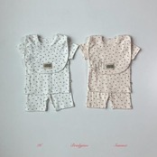 【取寄/韓国直送】Brodyjane 26/SM ジャガードフラワースタイ上下セット｜韓国子供服