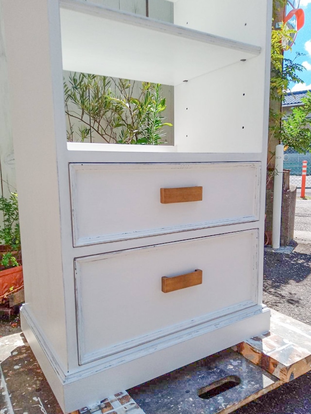 オーダーメイドスキマ家具 カップボード/キッチンボード (アンティークホワイト)W600