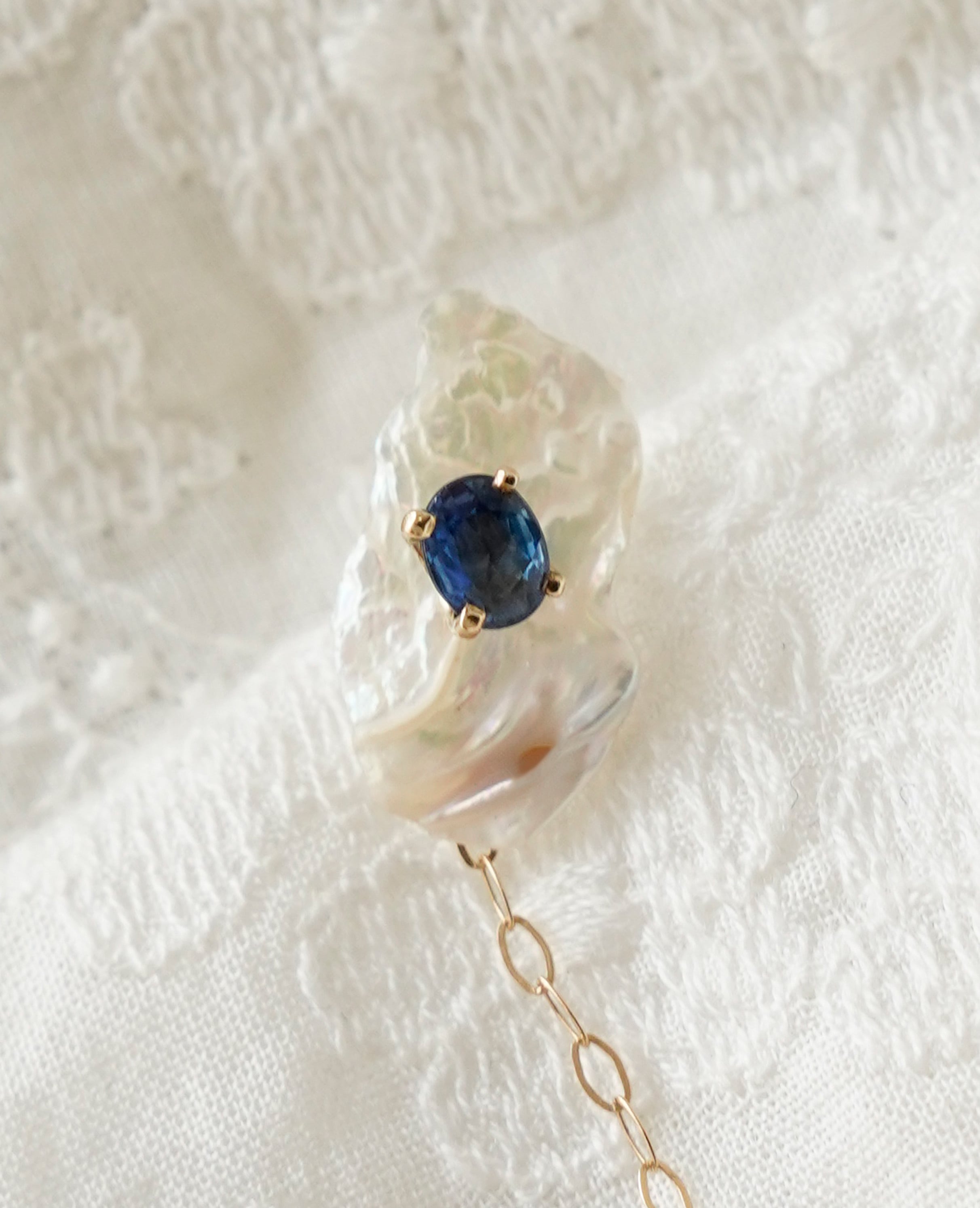 (K10・K18)Birthstone pierced 9月-Sapphire-