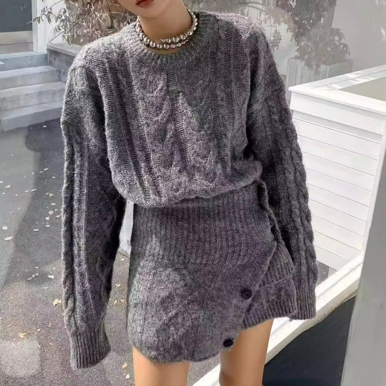 Cable Knit Sweater 3set 00994