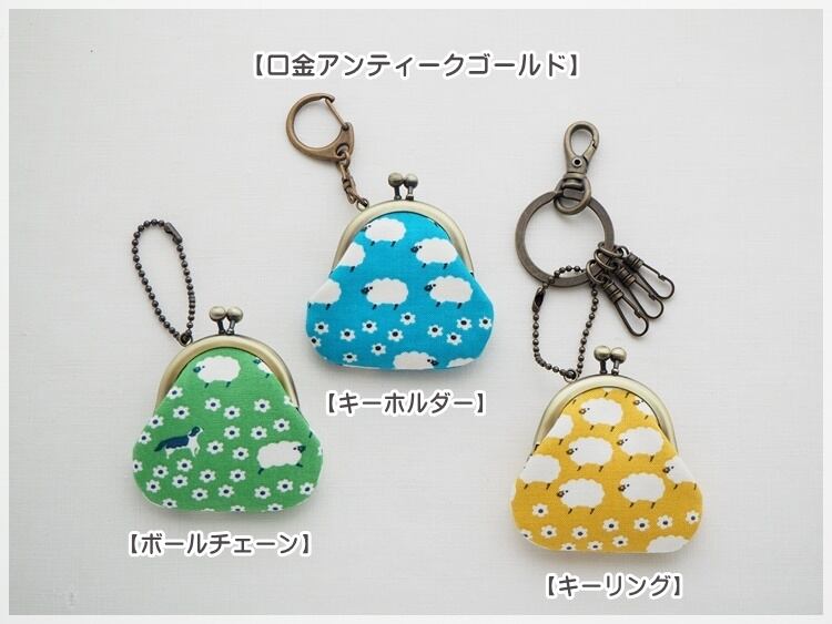 □もこもこひつじのミニがま口キーホルダー□ chloe(hj) | handmade