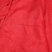 hole design linen shirt red