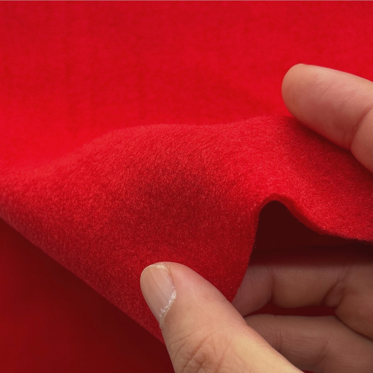 ★TB324◆2m◆ポリエステル100%フリースニット生地◆レッド