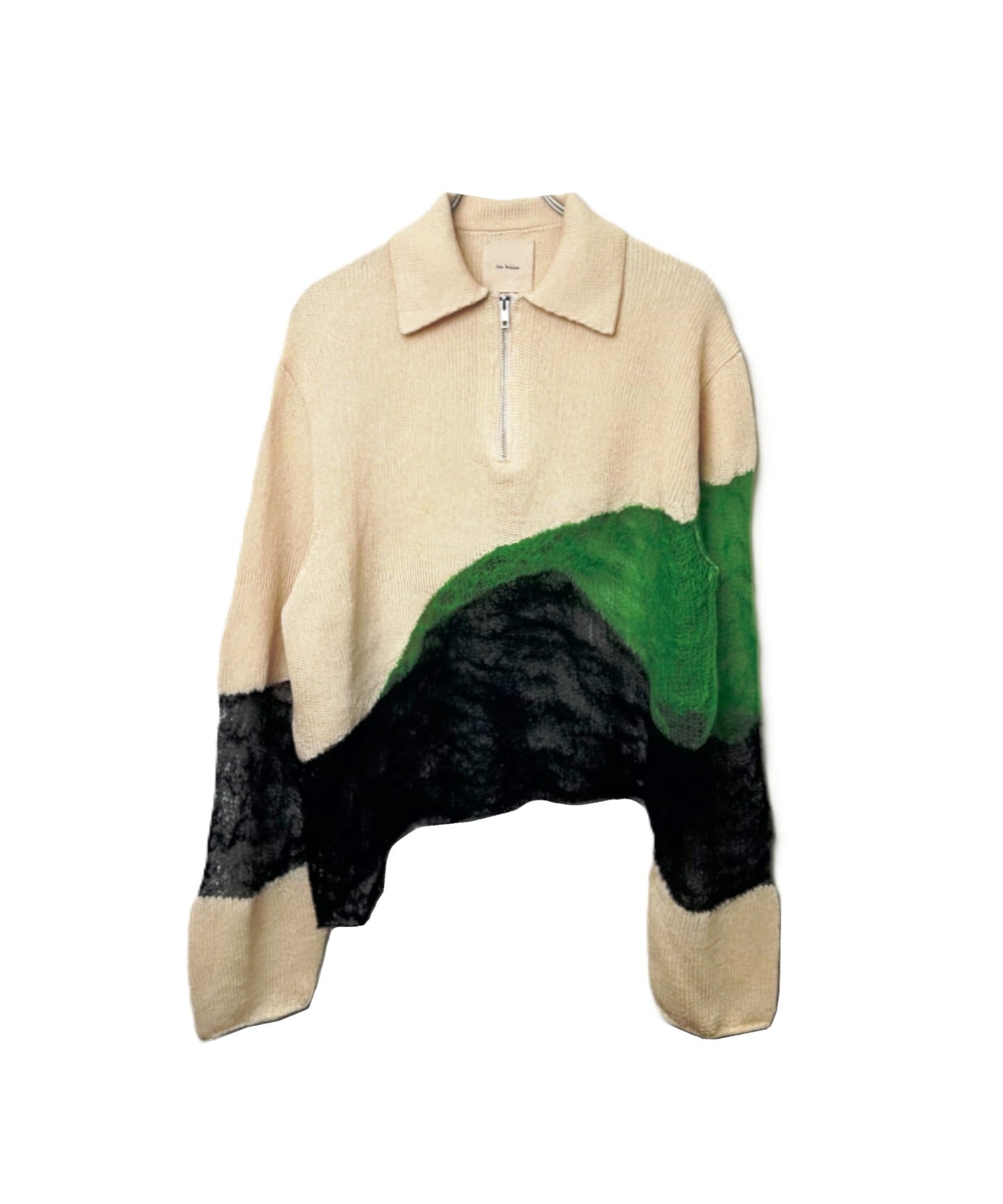 Kota Gushiken / KGSS26-K10 SOLID & FLUID ZIP-UP KNIT (CREAM