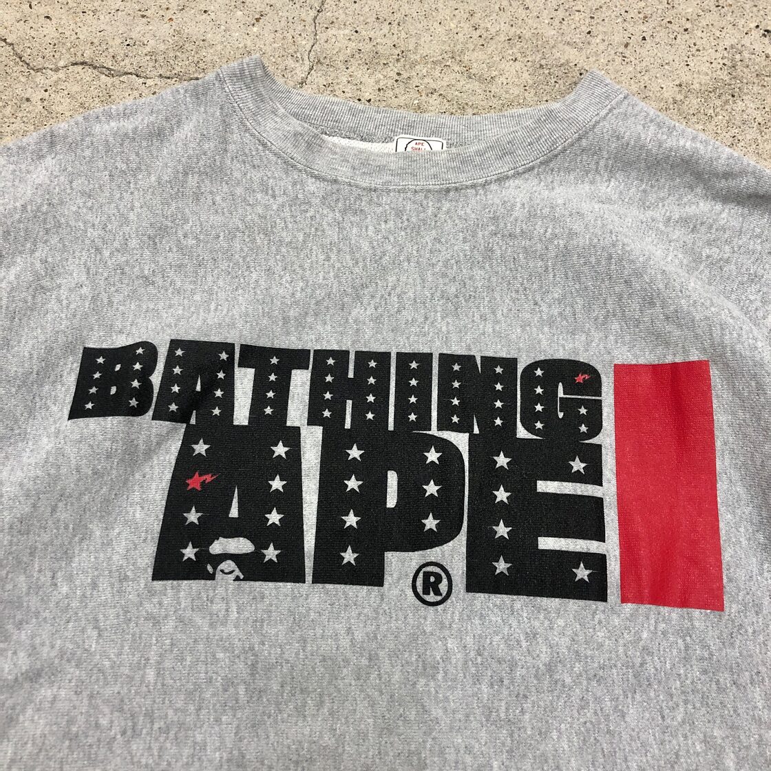 90～00s A BATHING APE/Logo print Sweat/初期タグ/M/ロゴプリント 