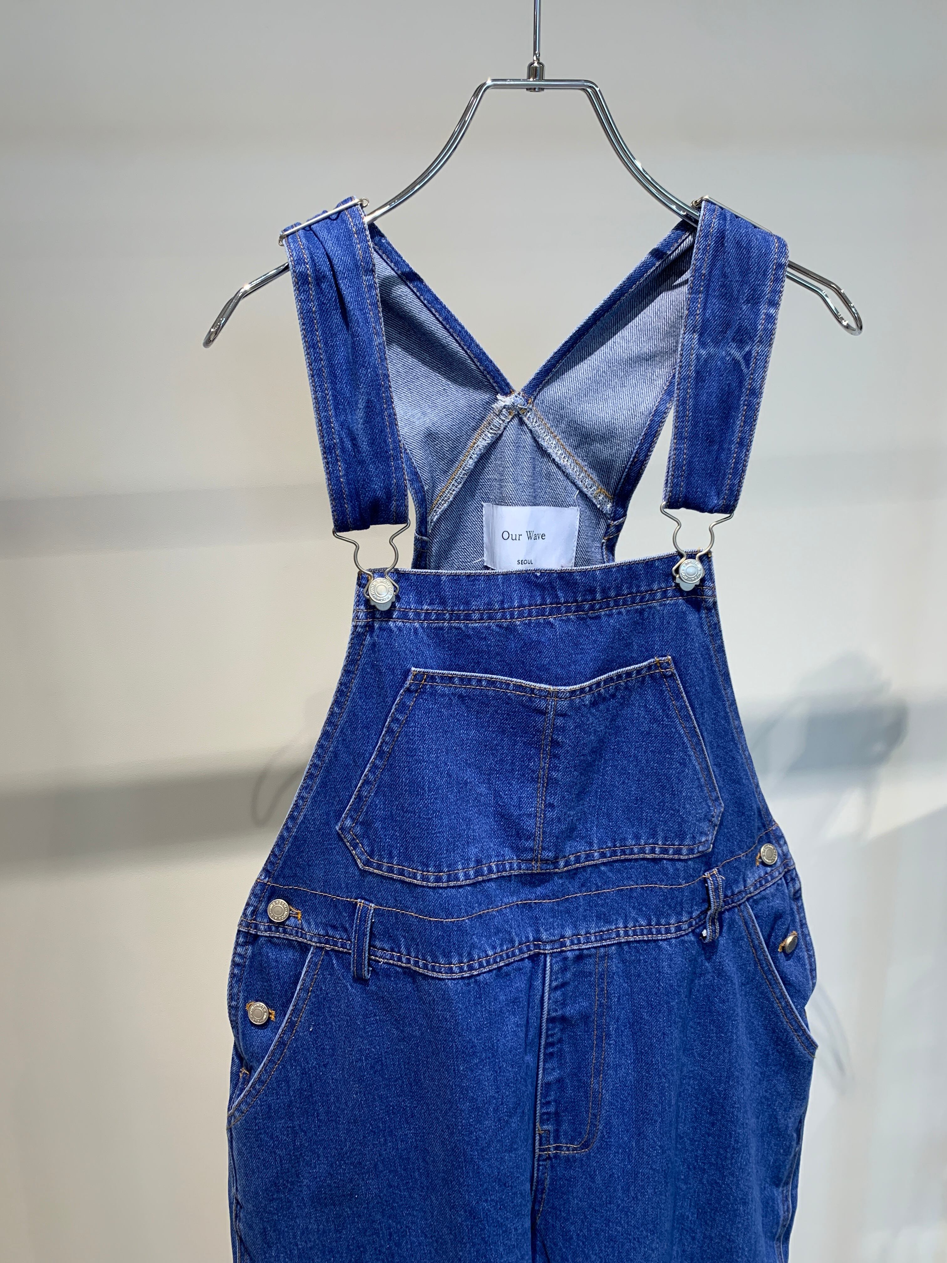 wide denim salopette