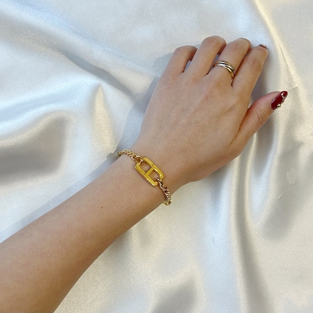 【B6028】Christian Dior logo chain bracelet/クリスチャンディオール/ブレスレット