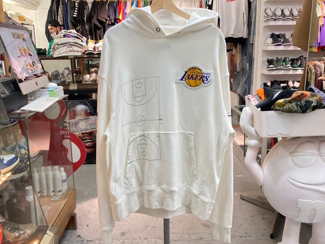 ZADIG & VOLTAIRE LA LAKERS HOODED SWEATSHIRT WHITE LARGE 20KB2740