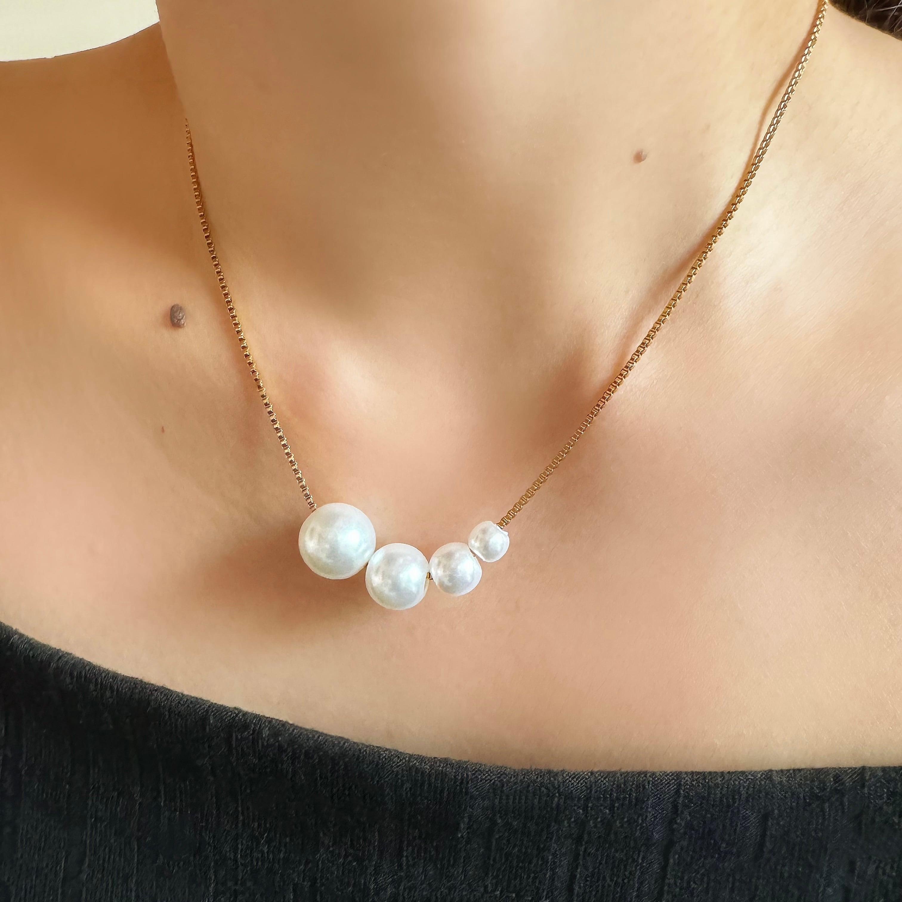 quadruple pearl necklace316L ／ クアドラプル パール ネックレス