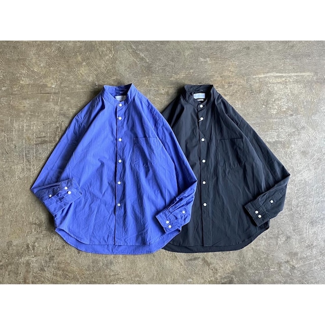 Manual Alphabet(マニュアルアルファベット) Loose Fit Band Collar S/S Shirt