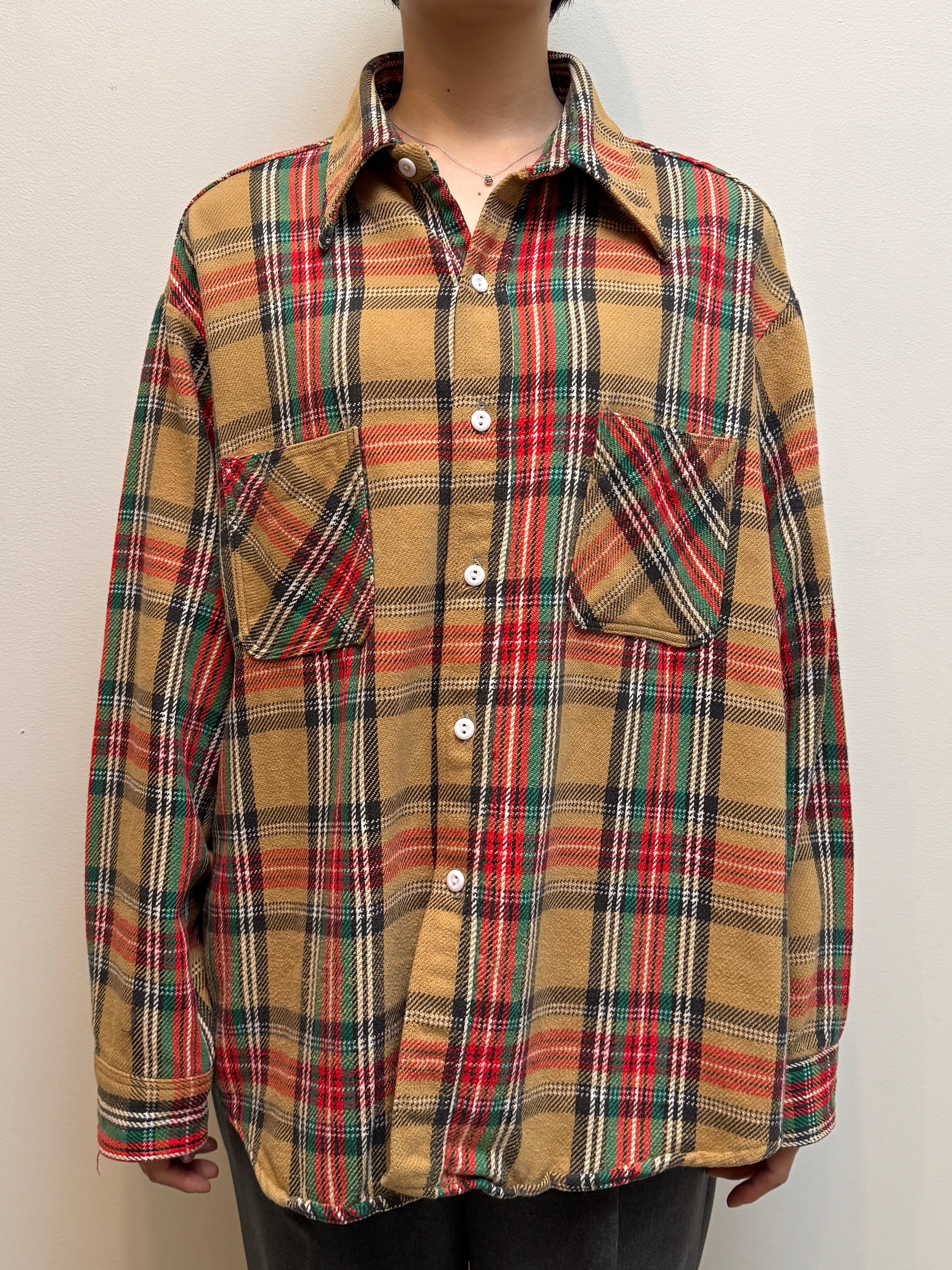 BL18-25 USED BIG MAC CHECK SHIRT - BROWN-