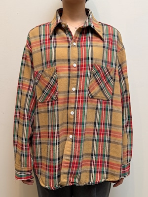 BL18-25 USED BIG MAC CHECK SHIRT - BROWN-