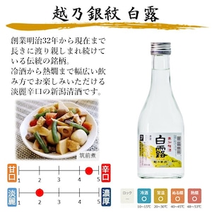 越乃銀紋 白露 普通酒 300ml 日本酒 新潟 高野酒造