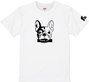 3d logo dog T-shirt white