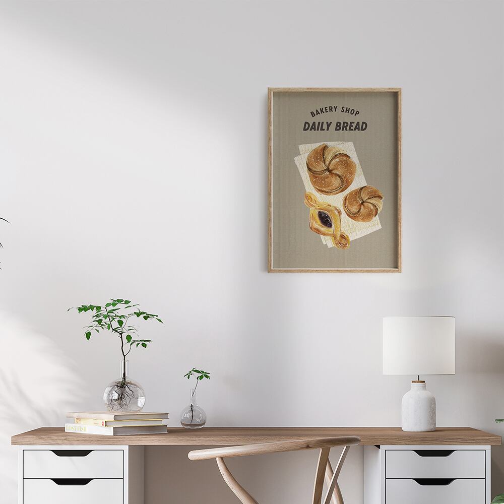 ポスター ① LE PAIN AU NATUREL（フレーム付き） Amazon.co.jp: BAIQIAOLIYI パン食品ポスター焼きたてパン