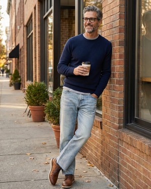 ライトウォッシュ ストレートデニム　A0087