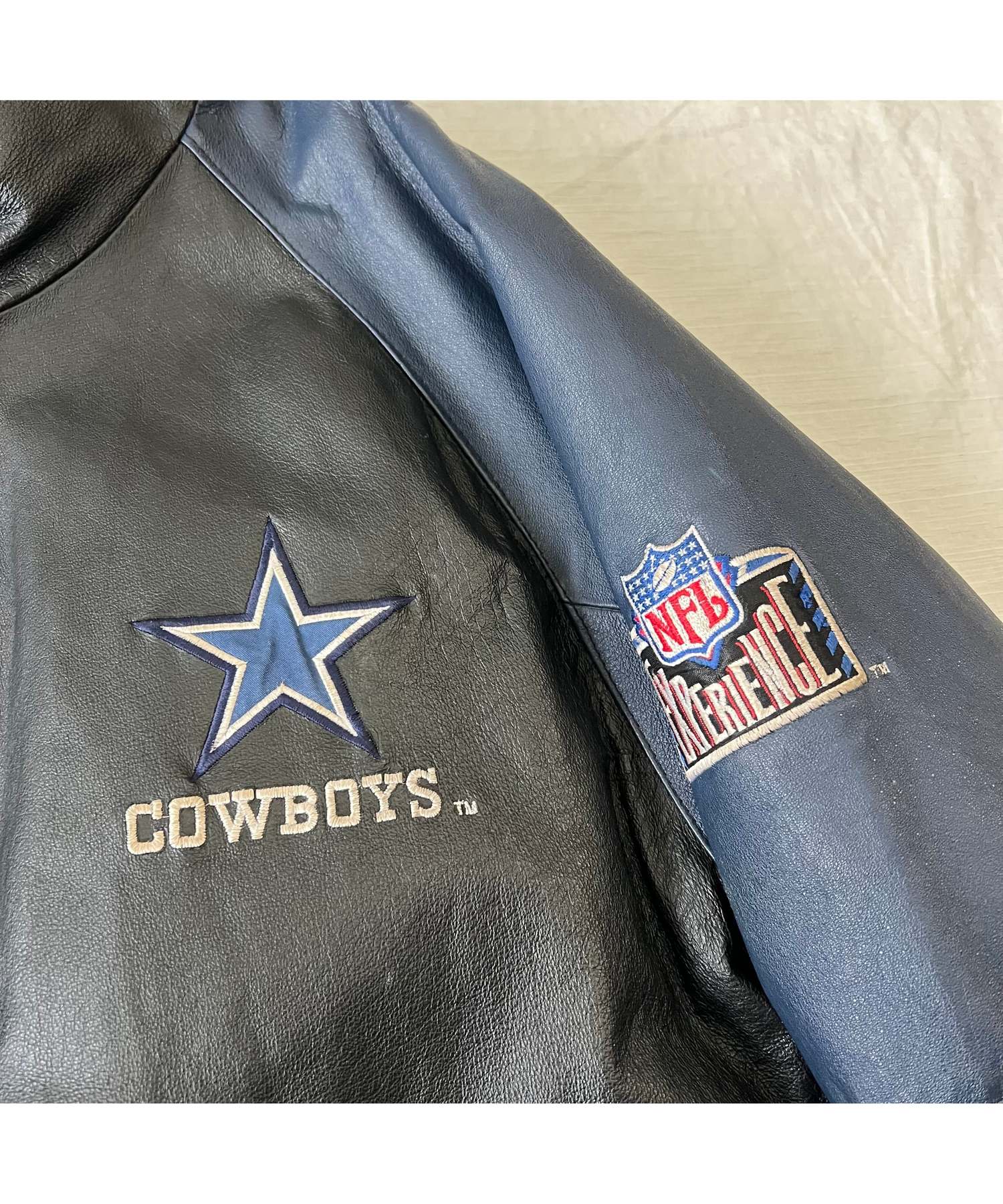 NFL ダラスカウボーイズ レザージャケット メンズXL ブラック アメフト