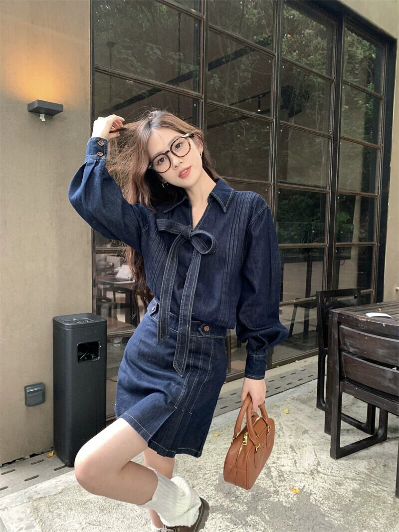 ダークブルーデニム長袖シャツ GUCCI ダークブルー レディース