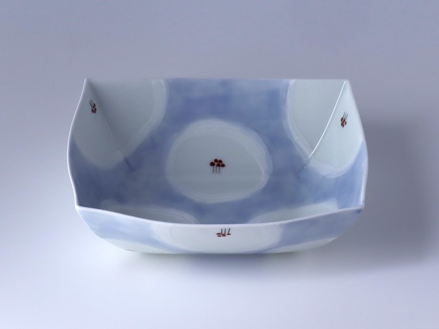 20cm長角サラダ鉢　花詰