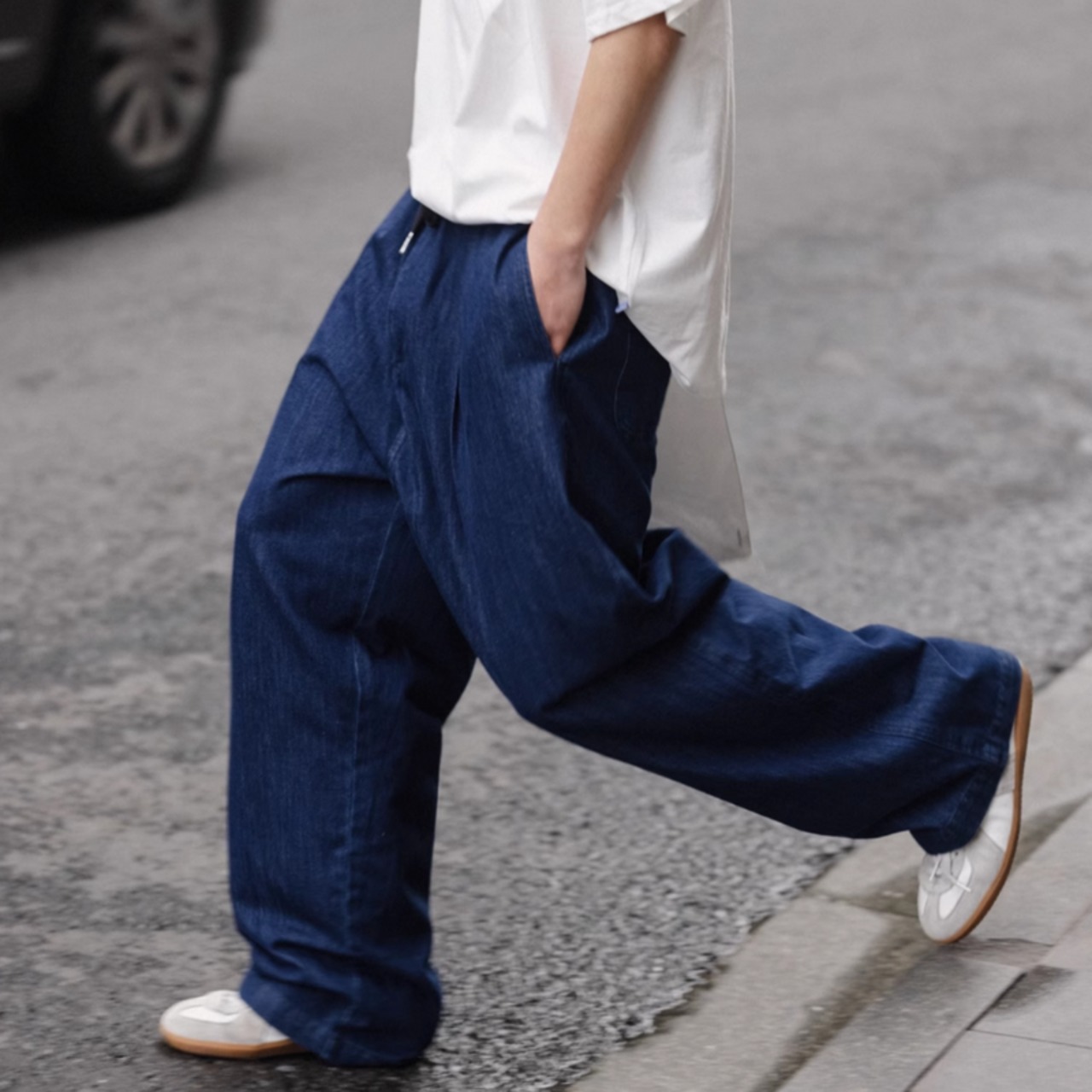 薄手ウエストドローストリングデニム　0706