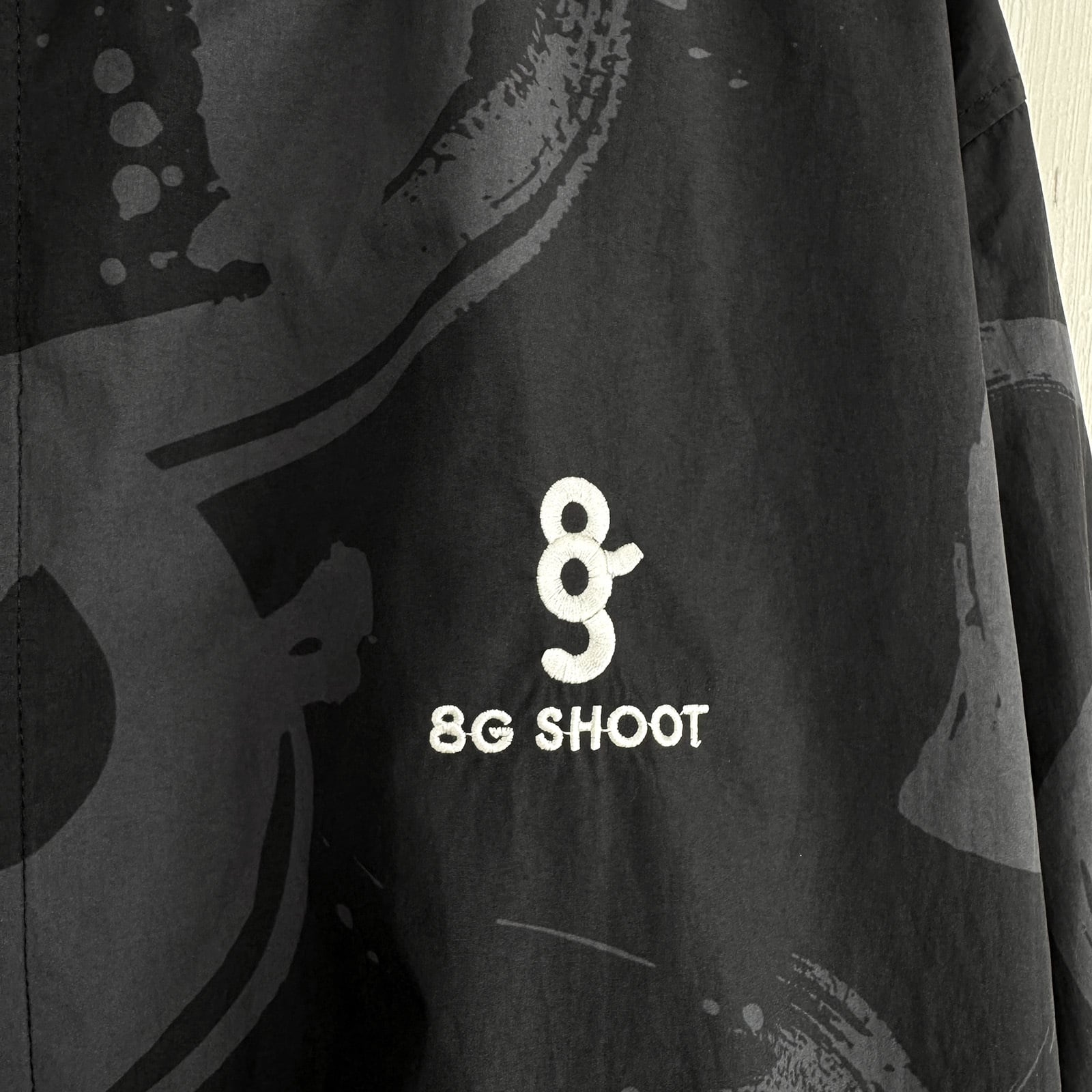 CALLIGRAPHY PATTERN NYLON JACKET -BLACK- | 8G SHOOT WEBSTORE