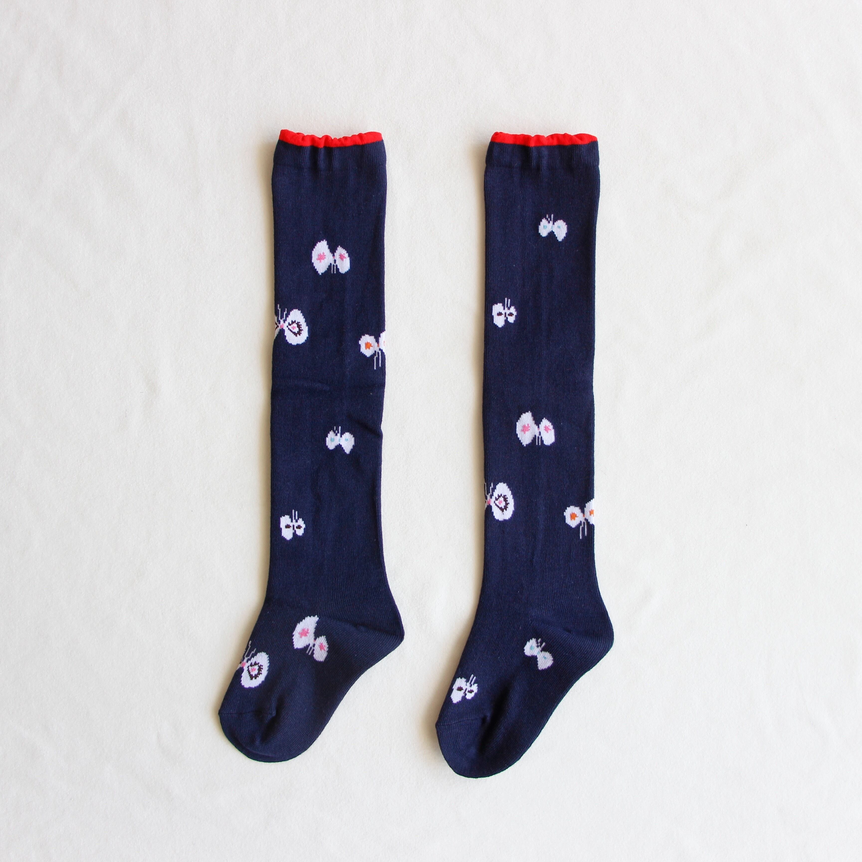 mina perhonen》hana hane ニーハイソックス / navy | cirkel mote