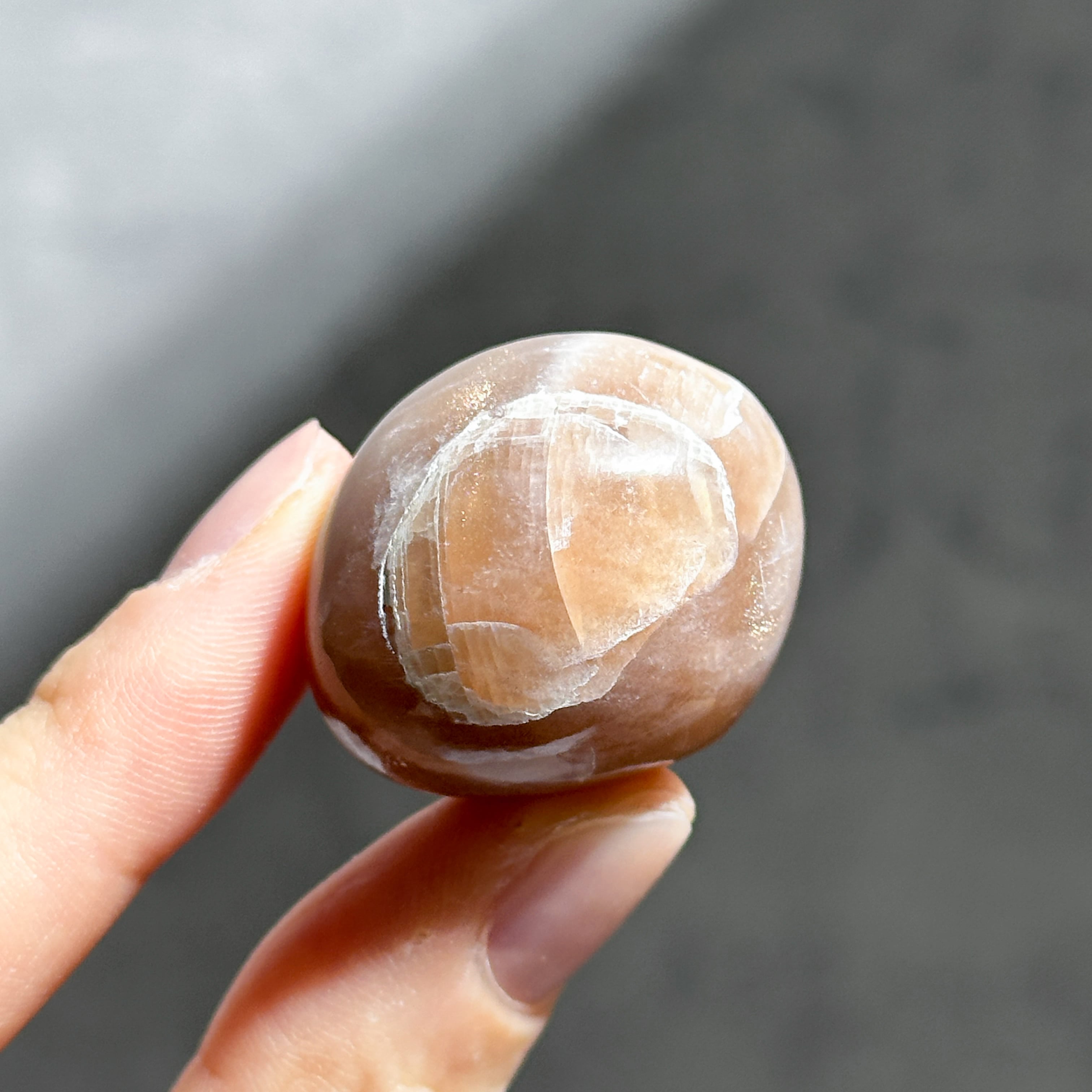 ピーチサン＆ムーンストーン タンブル52◇Peach Sun & Moon Stone