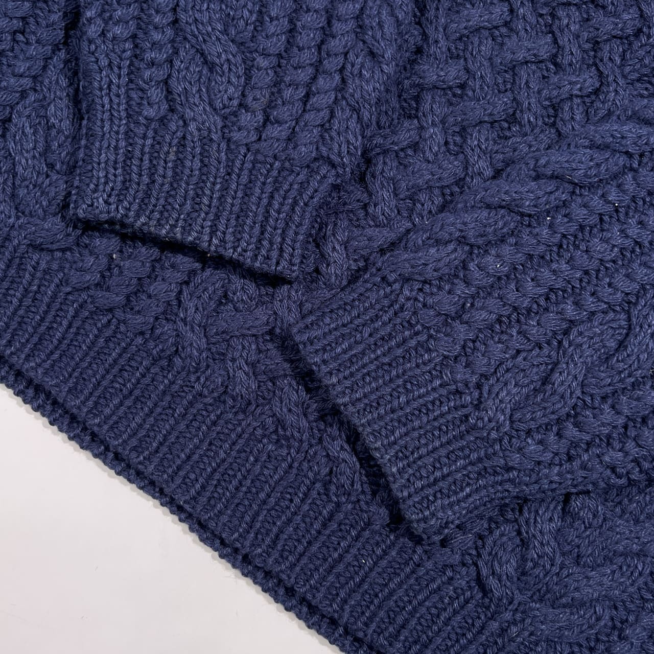 90s CHAPS RALPH LAUREN チャップス ラルフローレン ケーブル編み ウール ニット セーター L /ネイビー メンズ  ビンテージ