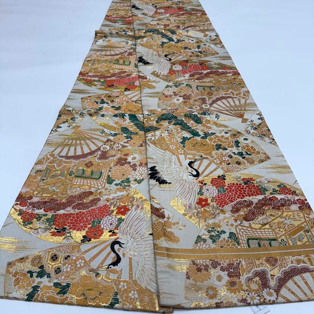 丸帯 アンティーク ヴィンテージ 全通 金帯 383cm 花嫁衣装 貸衣装 中古 リサイクル 結婚式 婚礼 着付け 舞台 きもの 着物 5101