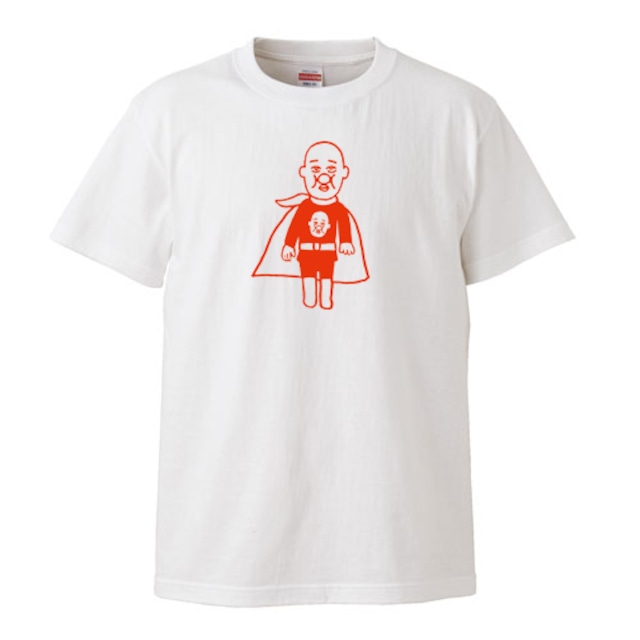 マン（赤ver） / Tシャツ / たけやすせいこ /  -WHITE/NATURAL/PINK-