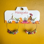 【MALAGUETA マラゲッタ】ファブリックパール リングピアス