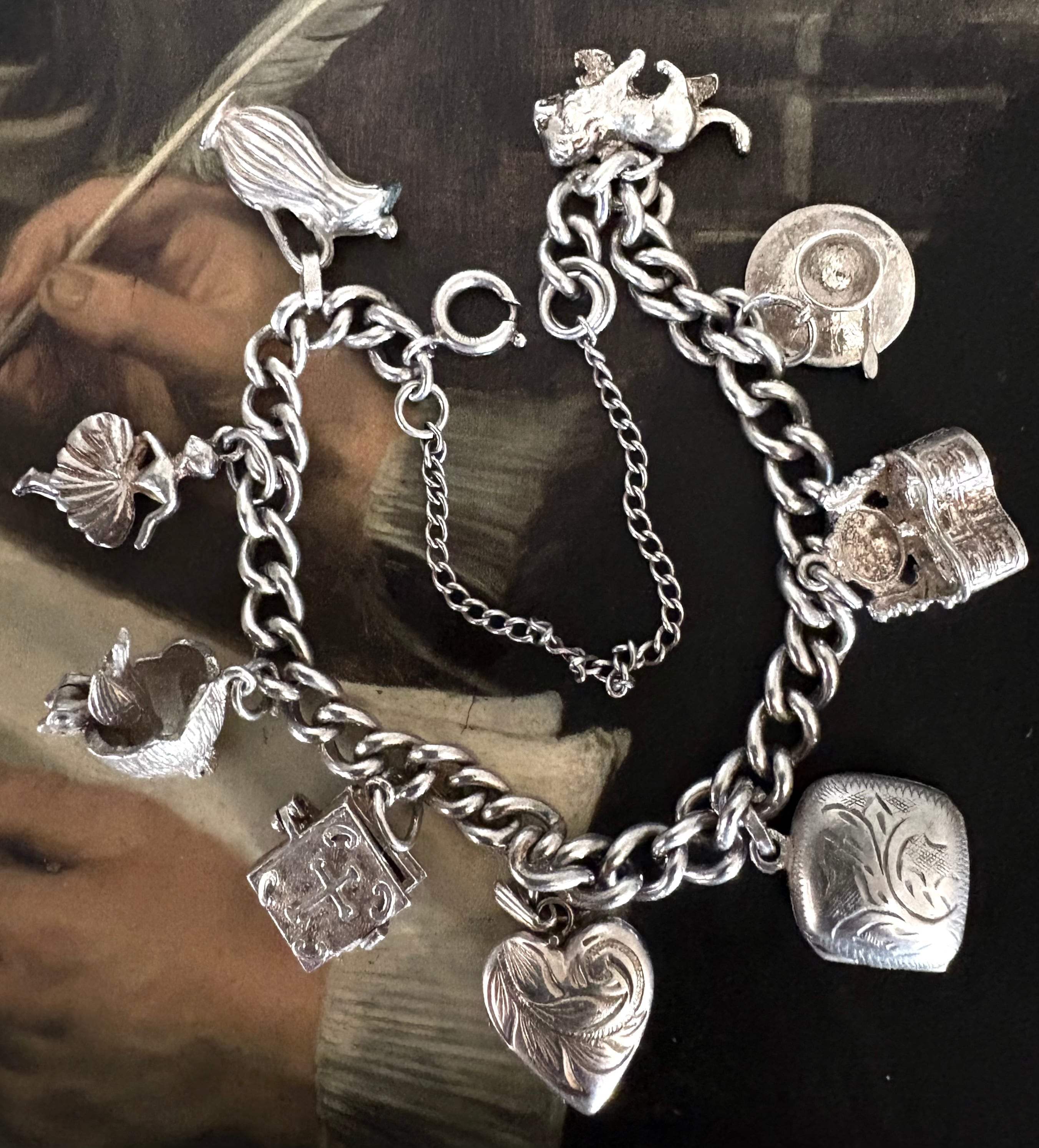 イタリア製ビンテージ ツイストチェーン ボルトリング ブレスレット