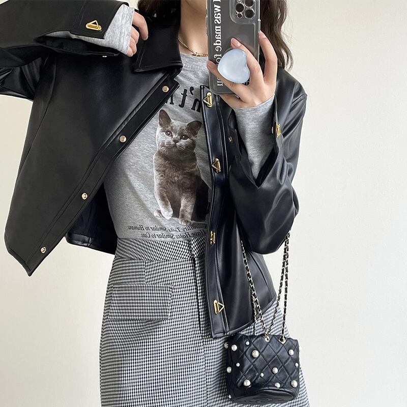 ゴールドボタンレザージャケット 10893 | seeds