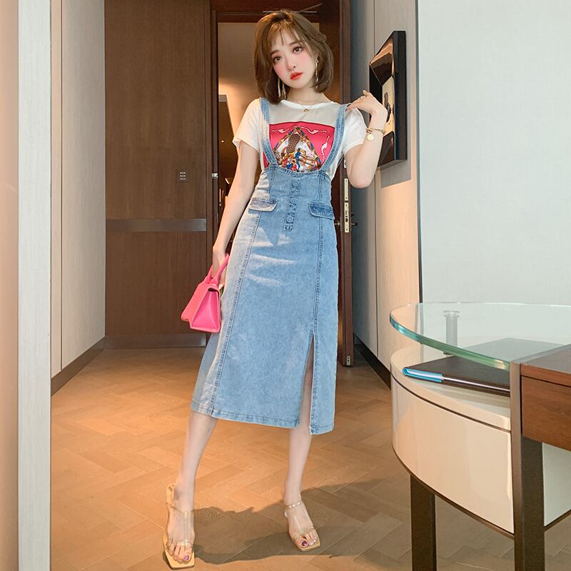 プリントTシャツ ハイウェストウェストスカート サマースタイル 夏物 MIUCO20352257510